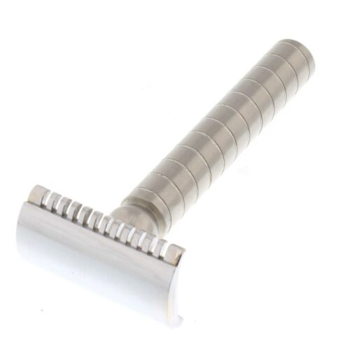 Stainless Steel Safety Razor with Closed Comb & Circle Knurling