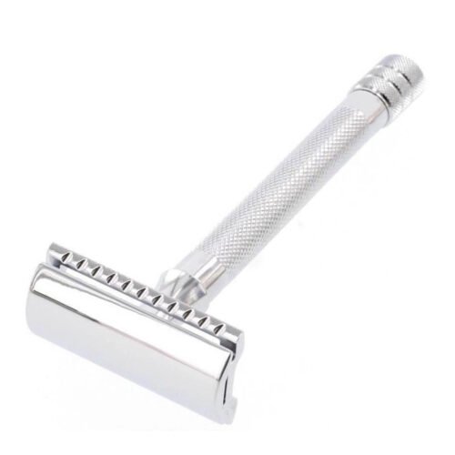 long handle safety razor, DE safety razor, double edge razor, slim safety razor, sleek razor design, wet shaving razor, men's grooming, traditional shaving, premium razor, reusable razor, precision shaving, long handle razor, eco-friendly shaving, grooming accessory, classic safety razor