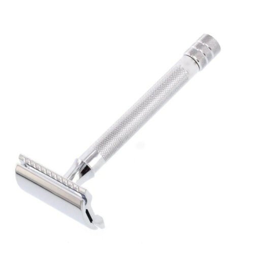 long handle safety razor, DE safety razor, double edge razor, slim safety razor, sleek razor design, wet shaving razor, men's grooming, traditional shaving, premium razor, reusable razor, precision shaving, long handle razor, eco-friendly shaving, grooming accessory, classic safety razor