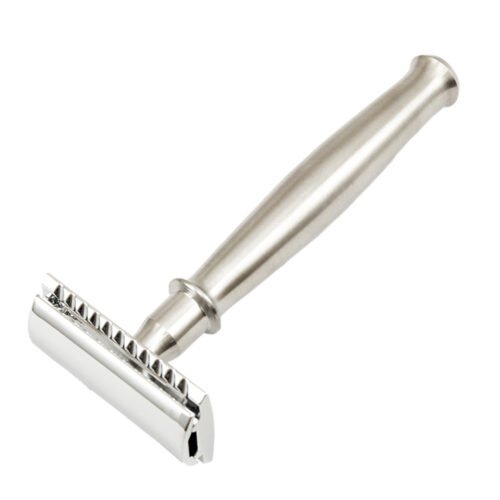 Long Bulbous Stainless Steel Handle Closed Comb Safety Razor