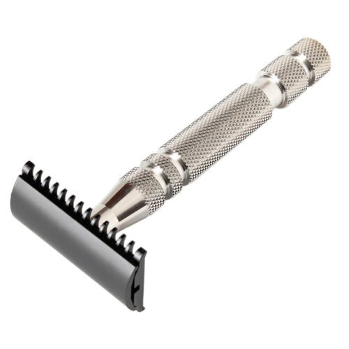 Stain Chrome Safety Razor with Open Comb