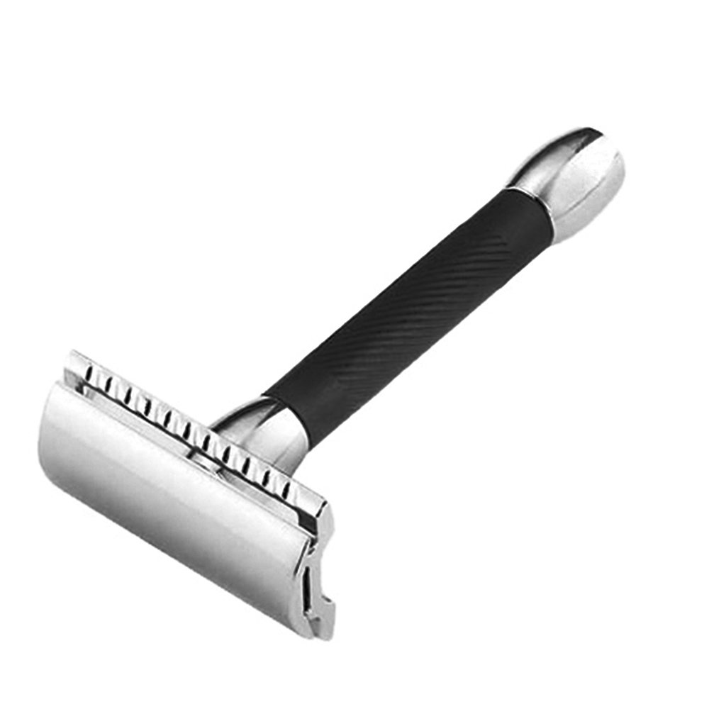 DE Long Handle Barber Pole Black Safety Razor