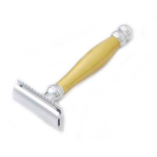 Yellow Bamboo Handle Closed Comb Safety Razor