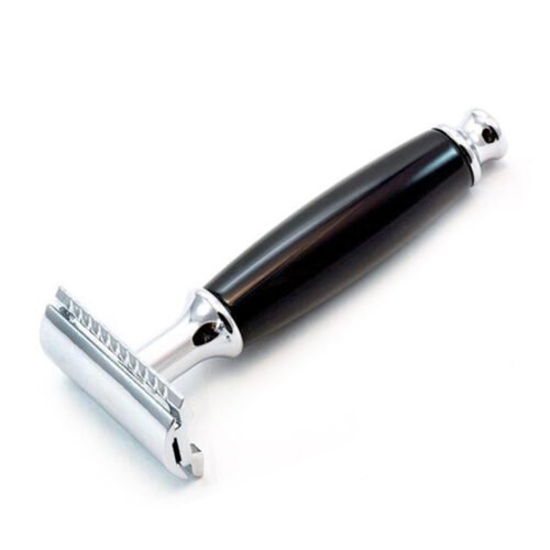 Premium Wooden Handle Black Safety Razor