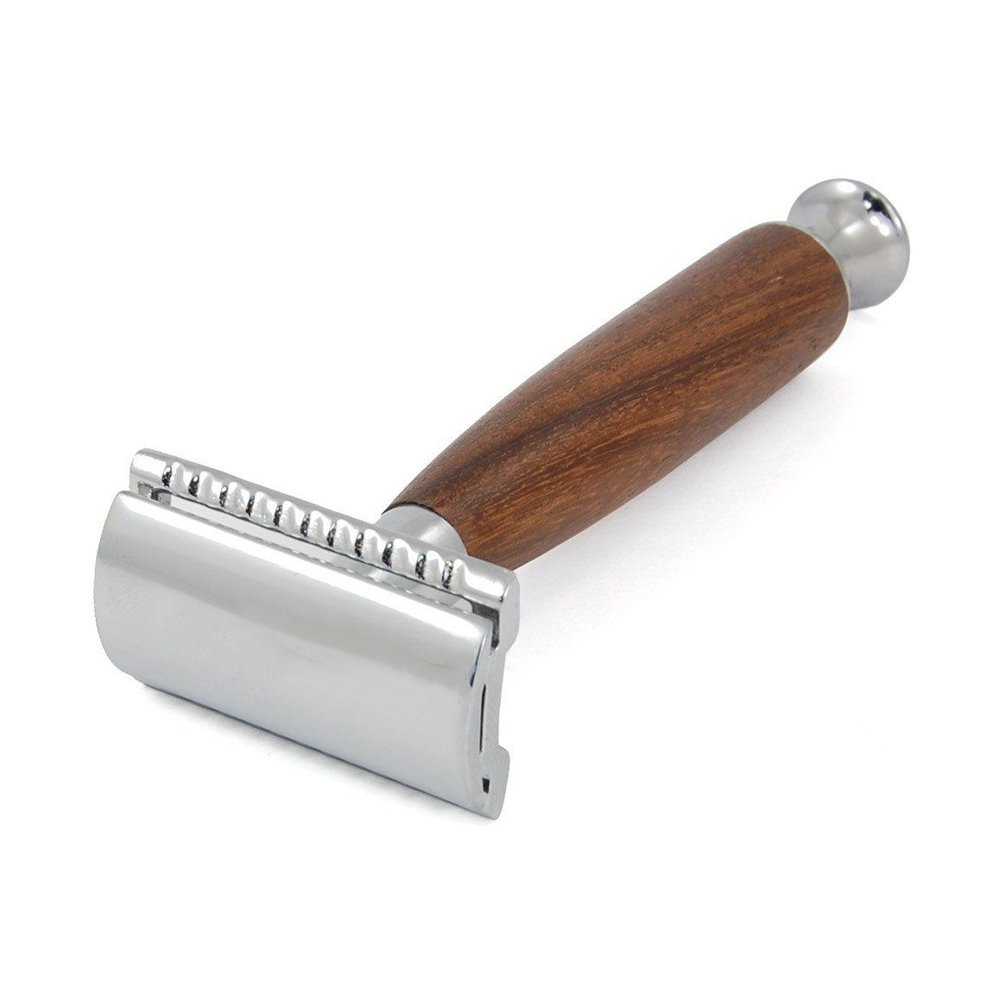 Premium Wooden Handle Double Edge Safety Razor