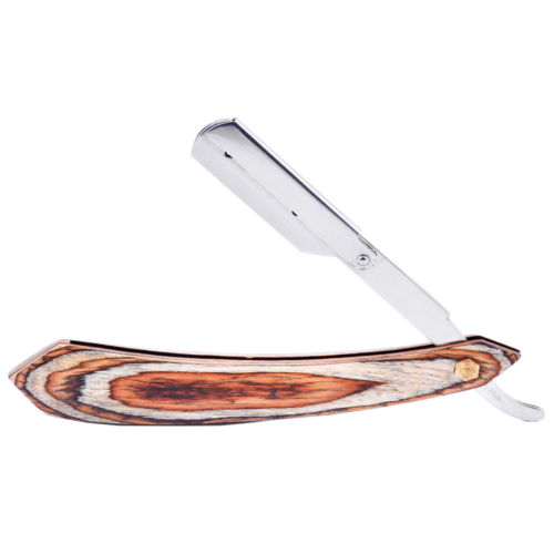 Straight Shaving Razor with Natural Wood Handle