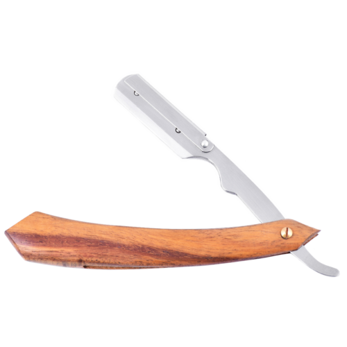 Natural Wood Handle Straight Shaving Razor