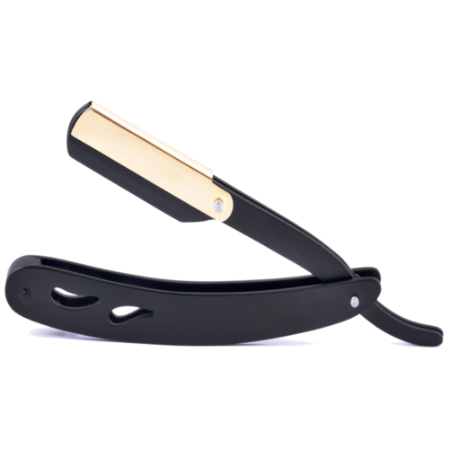 Professional Black Metal Straight Shaving Razor