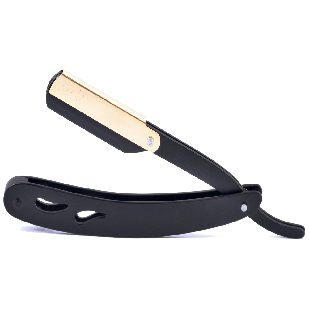 Professional Black Metal Straight Shaving Razor