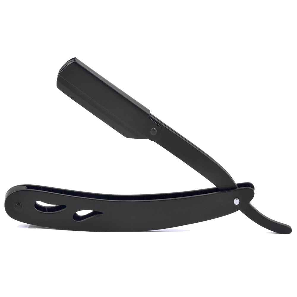 Professional Black Metal Straight Shaving Razor