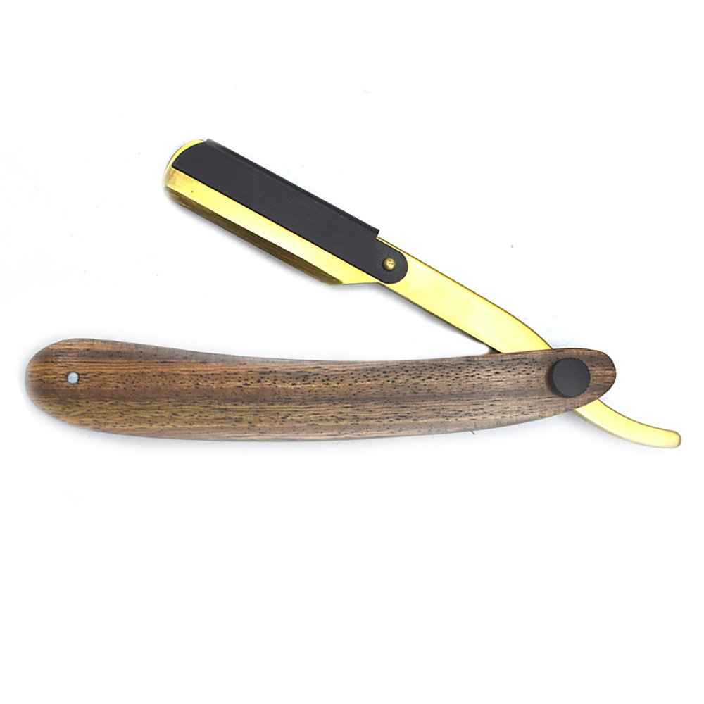 Premium Wooden Handle Black & Gold Double Edge Safety Razor