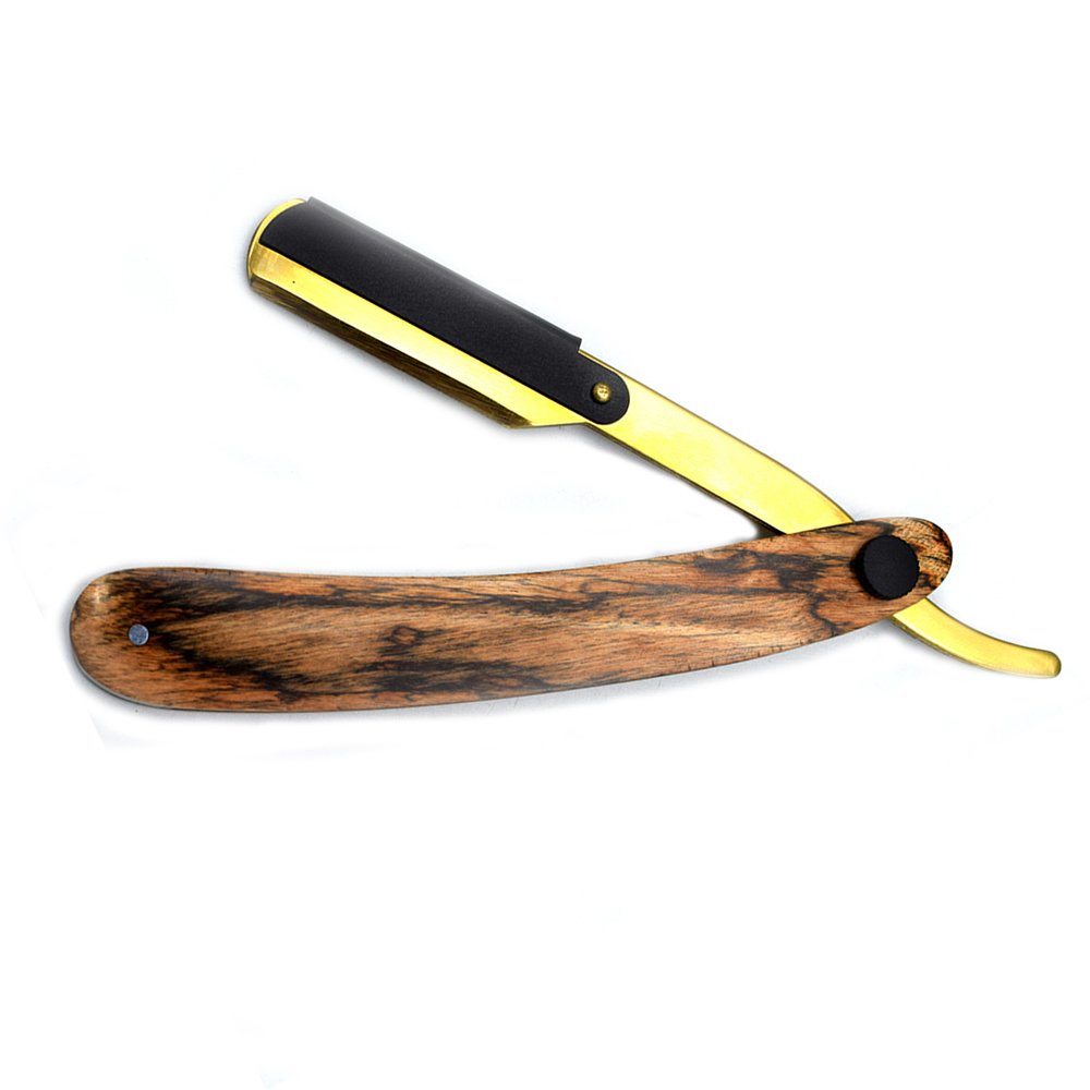 Premium Wooden Handle Black & Gold Double Edge Safety Razor - Image 3