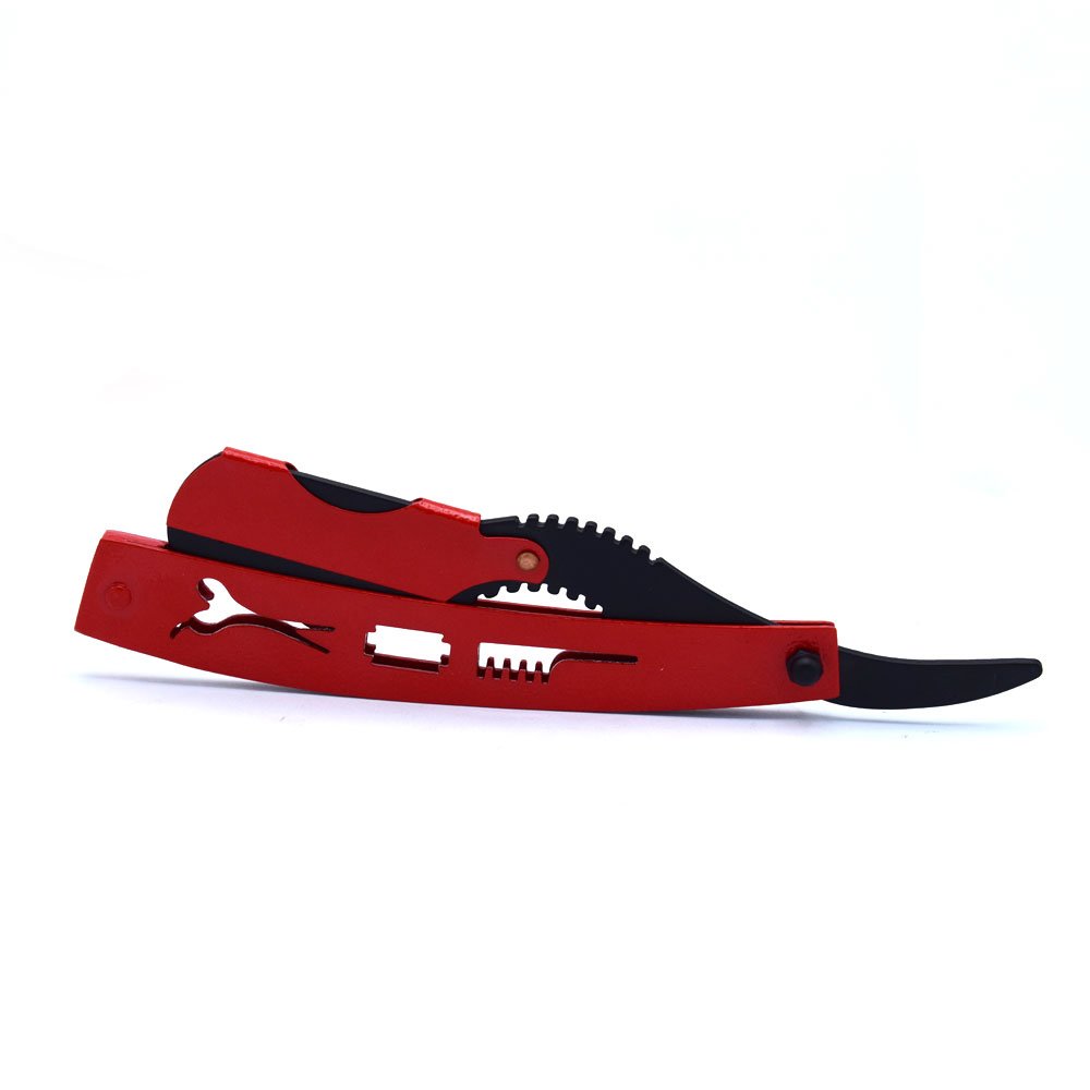 Premium Red & Black Straight Shaving Razor with Box - Image 3