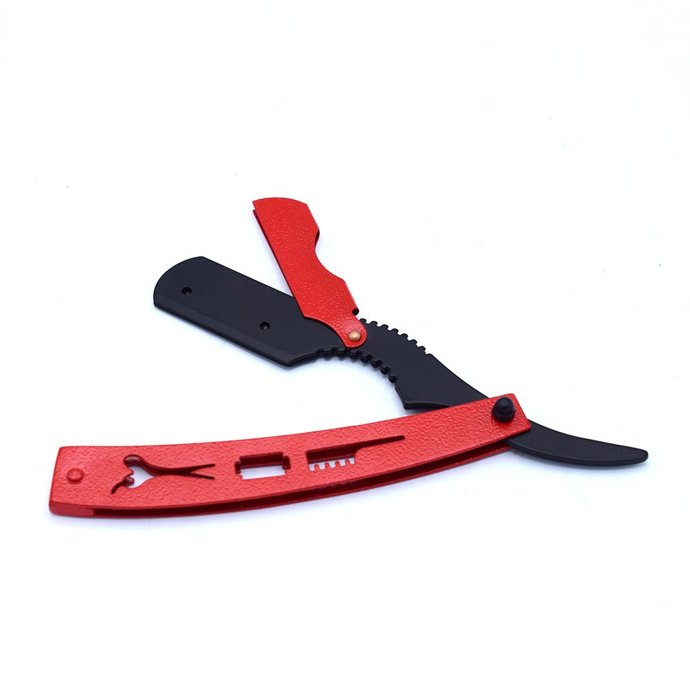 Premium Red & Black Straight Shaving Razor with Box - Image 4