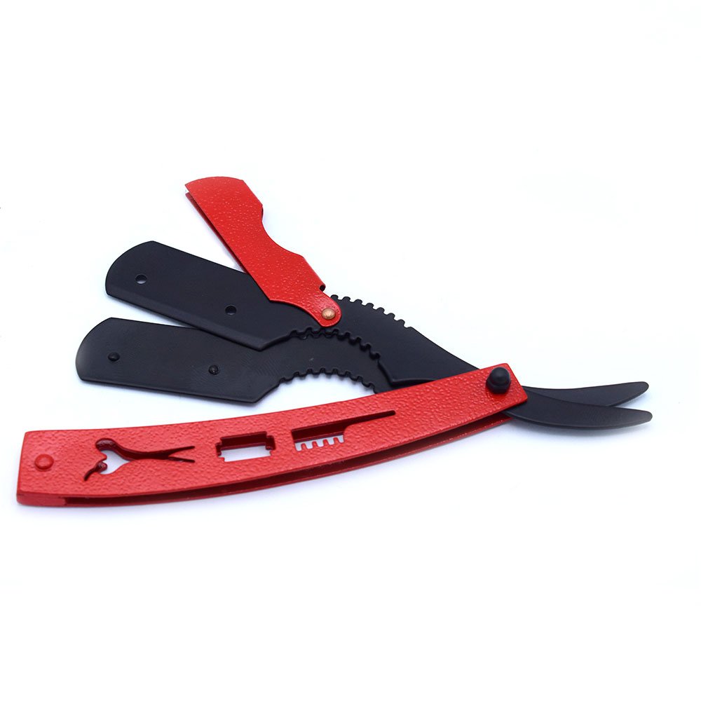 Premium Red & Black Straight Shaving Razor with Box - Image 5