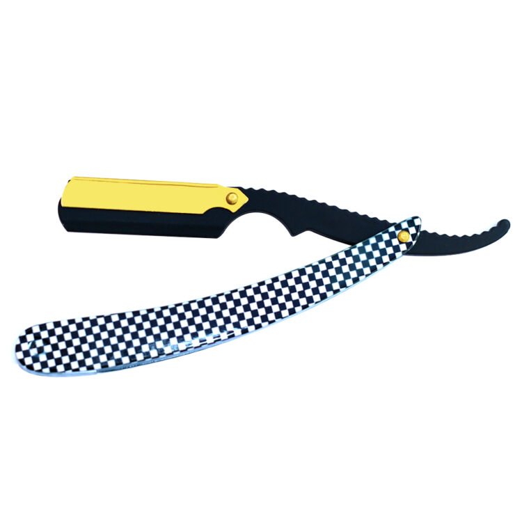 Black & White Paper Coated Straight Shaving Razor | Professional Barber Cut-Throat Razor