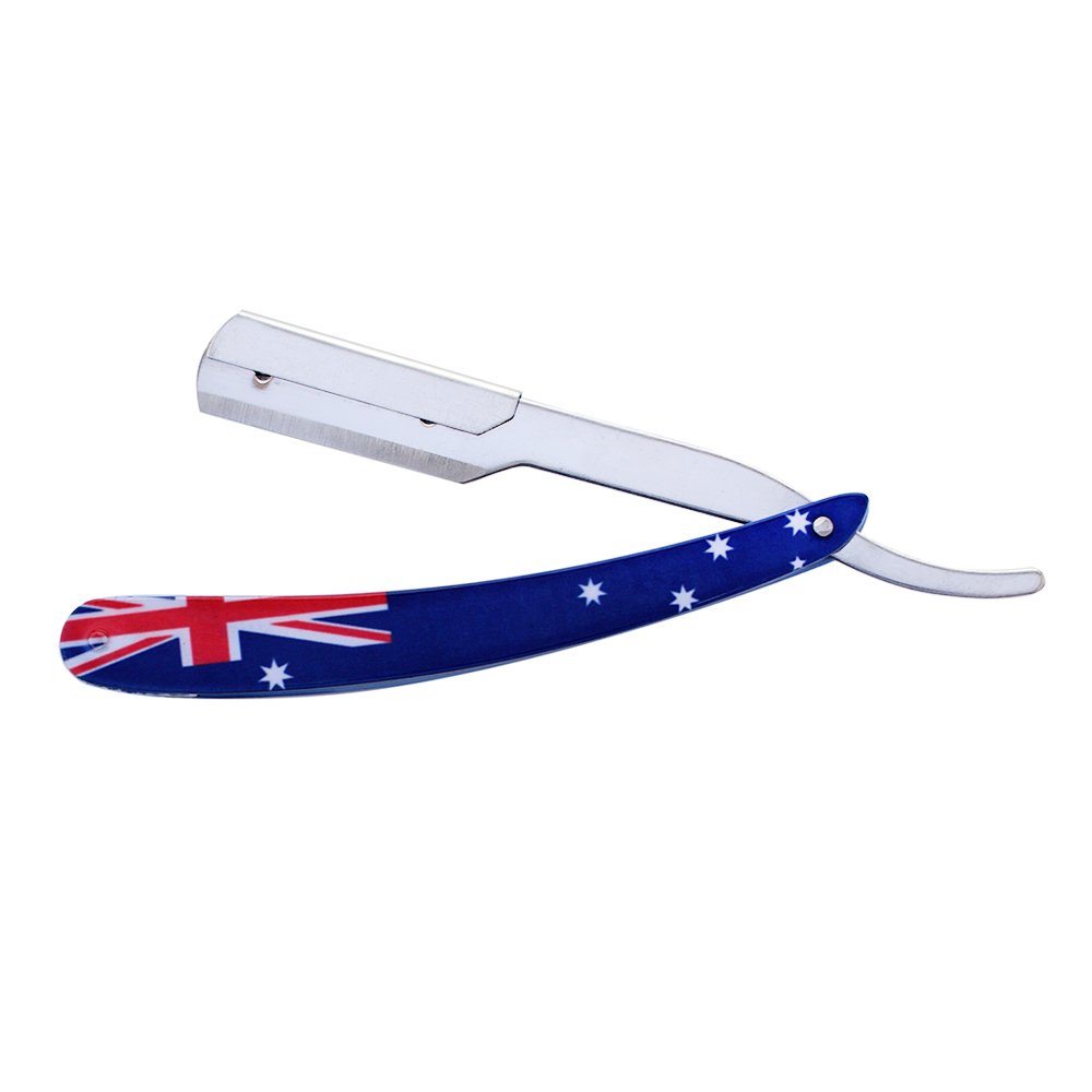 Australia Flag Paper Coated Straight Razor