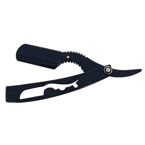 Premium Black Wheel Fish Straight Razor