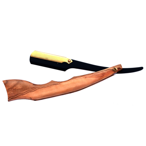 Classic Long Wooden Handle Straight Shaving Razor