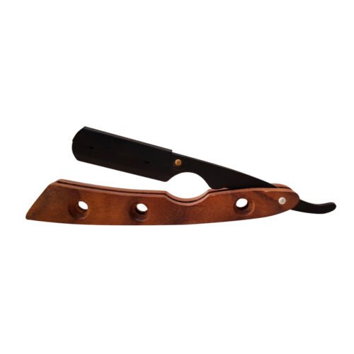 Elegant Wood Handle Black Straight Shaving Razor