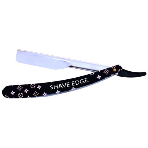 Black and Stars Paper Coated Straight Shaving Razor