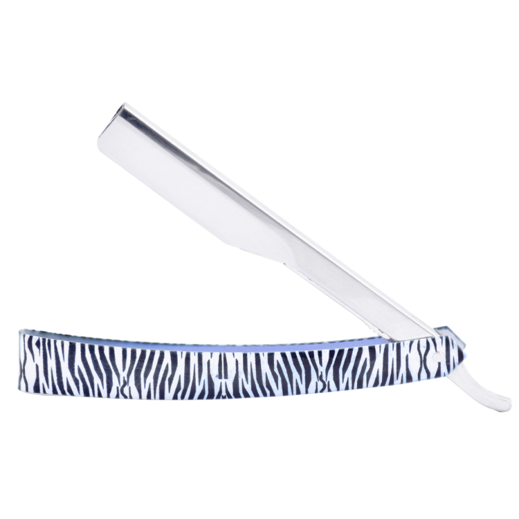 Zebra Straight Shaving Razor Plastic Handle