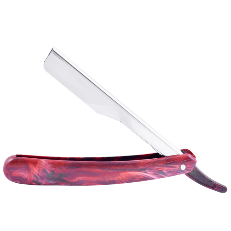 Dark Brown Straight Shaving Razor Plastic Handle