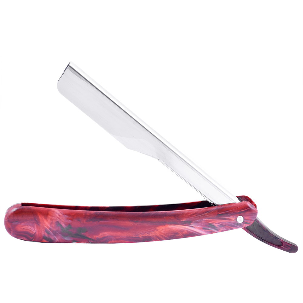 Dark Brown Straight Shaving Razor Plastic Handle