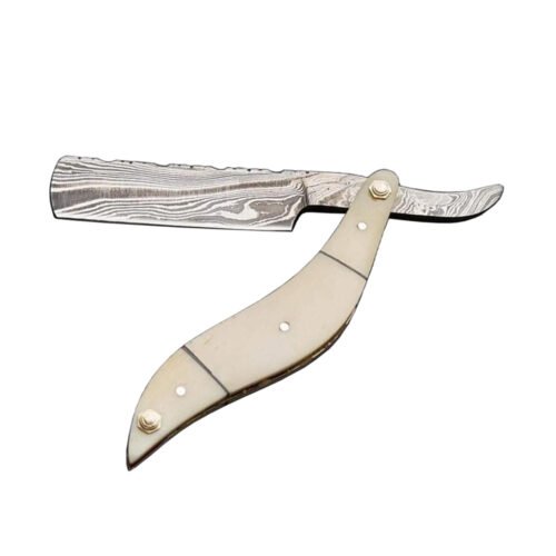 Premium Damascus Steel Design Shavette Razor