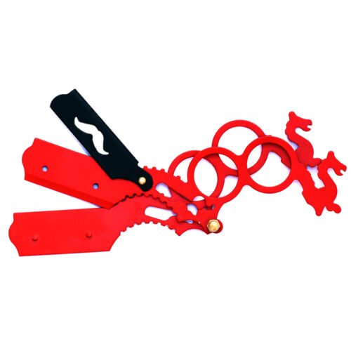Dragon Handle Black & Red Paper Coated Finger Razor