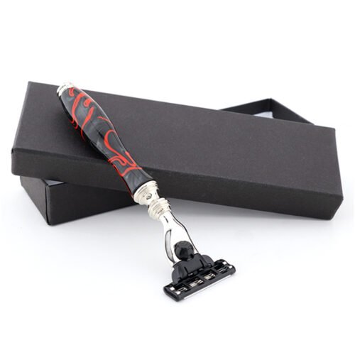Black and Red Handle Cartridge Razor