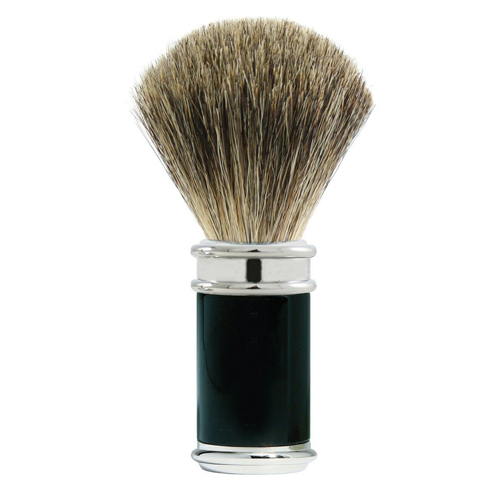 Black And Chrome Badger Shaving Brush
