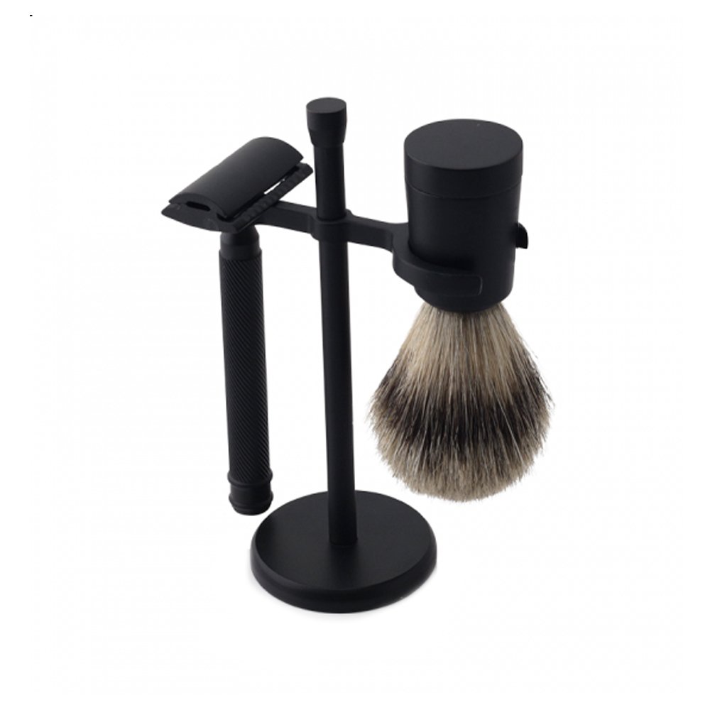 Black Coated Shaving Set – Premium Men's Shaving Kit with Razor & Accessories