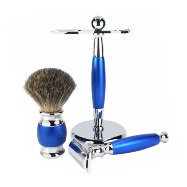 Royal Blue 3-Piece Shaving Kit for Men