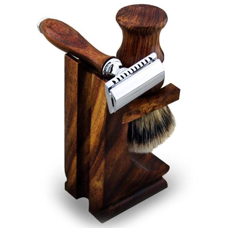Premium Wooden Box with Shaving Set – Traditional Men’s Grooming Kit