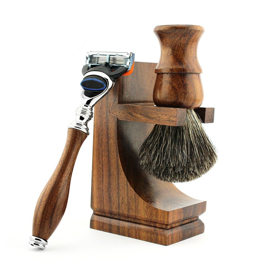 Shaving Set with Rose Wood Box - Image 2