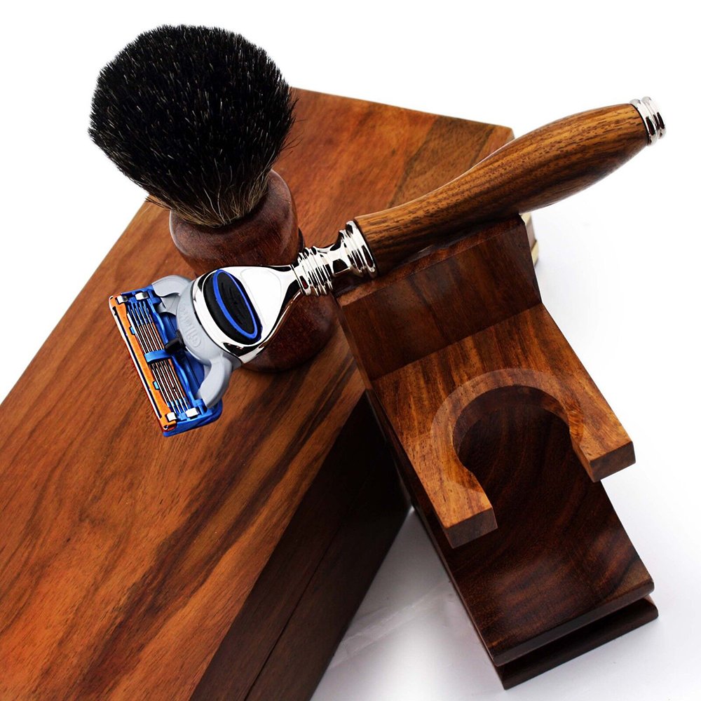 Shaving Set with Rose Wood Box - Image 6