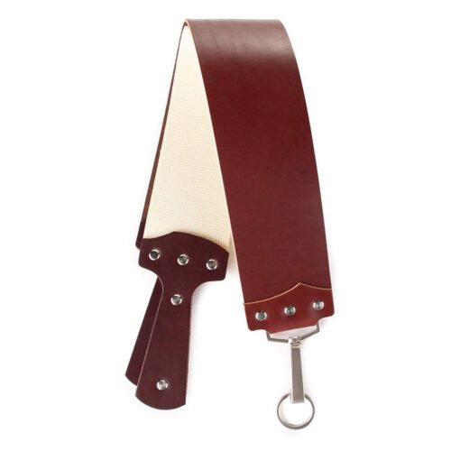 Bison Burgundy English Bridle Leather Razor Strop