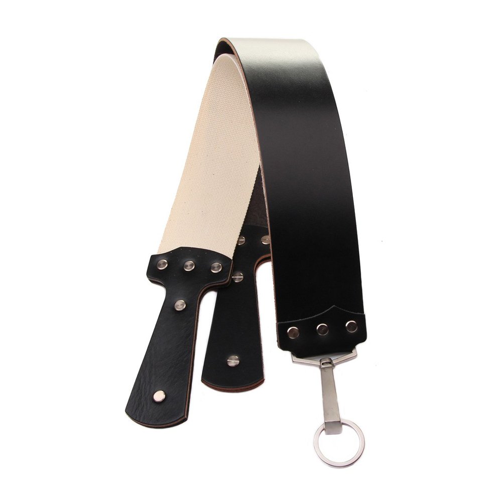 Black Latigo Leather Straight Razor Strop – Premium Leather Razor Sharpening & Honing Strap