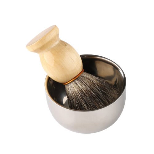 Durable Shave Soap Cup Shinning Stainless Steel Shaving Bowl