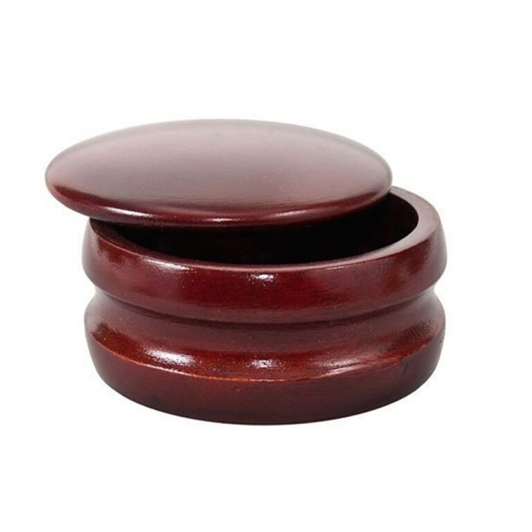 Stylo Red Wood Shaving Bowl with Lid – Handmade Wooden Wet Shaving Soap Bowl