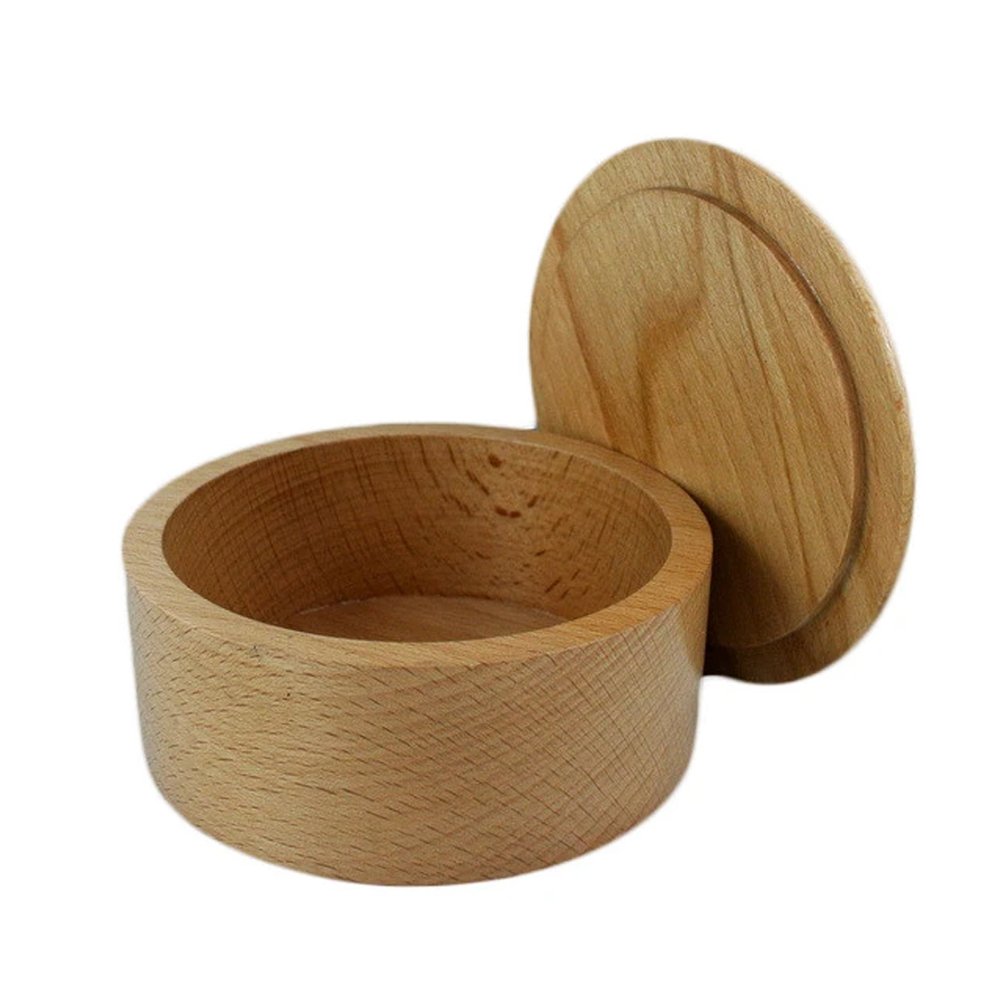 Handcrafted Wooden Wet Shaving Soap Bowl with Lid – Reusable Traditional Shaving Mug for Men