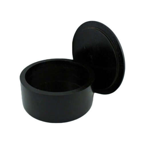 Black Handcrafted Wood Shaving Soap Bowl with Cover