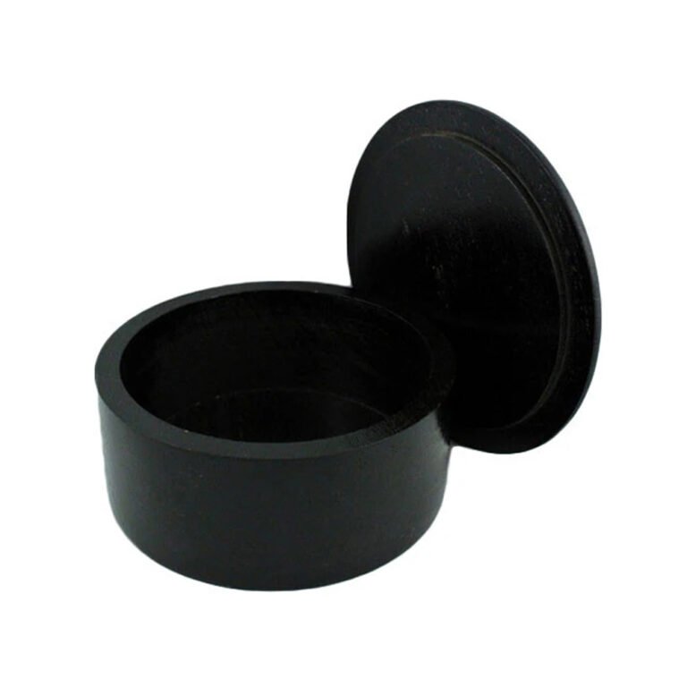 Black Handcrafted Wood Shaving Soap Bowl with Cover
