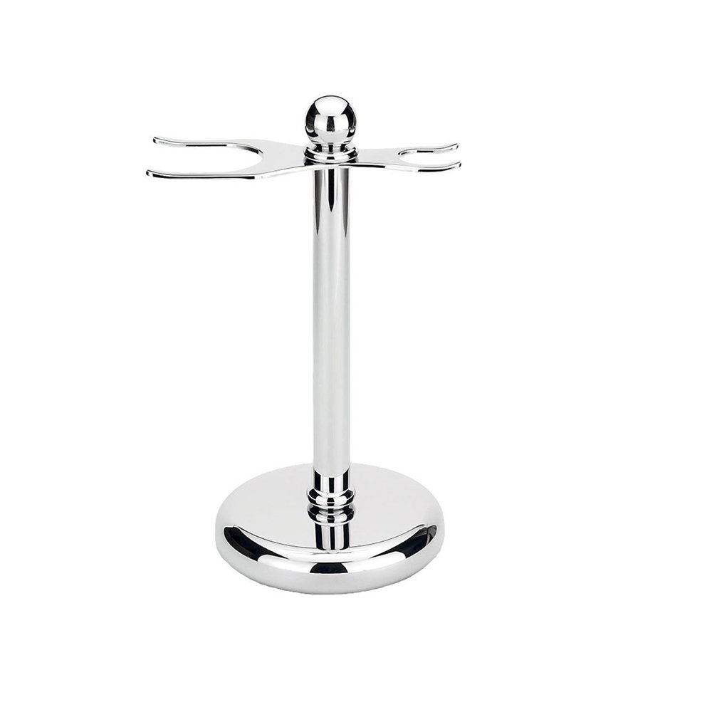 Stylo Chrome Safety Razor and Brush Stand – Elegant Bathroom Grooming Organizer