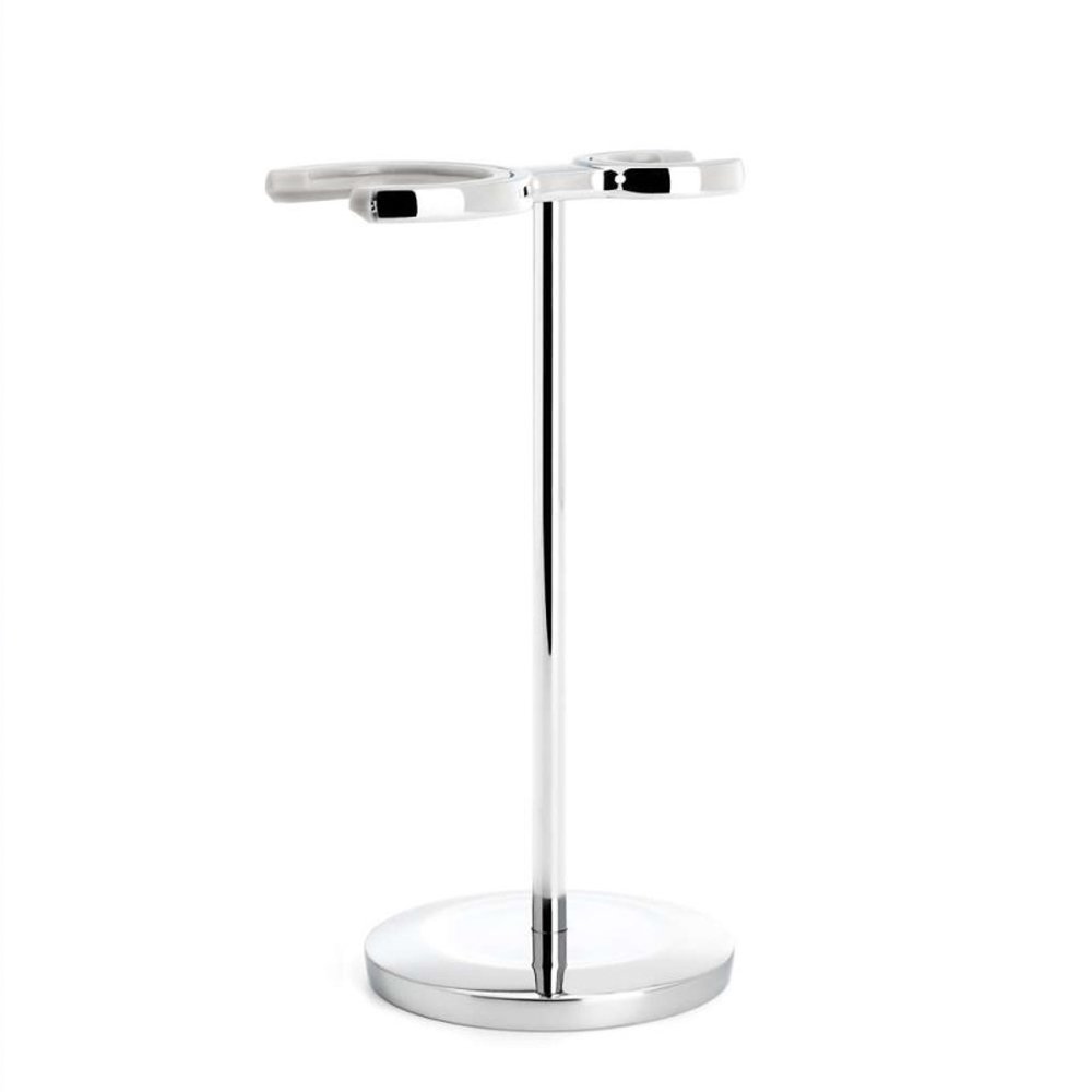 Vivo Chrome Shaving Set Stand – Premium Men’s Razor & Brush Holder