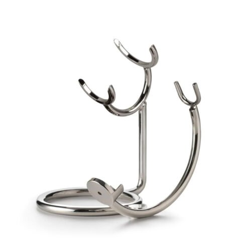 Stainless Steel Shaving Soap Bowl & Brush with Straight Razor Stand