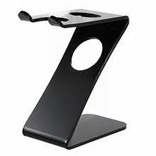 Z-Shaped Black Shaving Stand – Modern Razor & Brush Holder