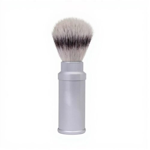 Shiny Chrome Travel Shaving Brushes