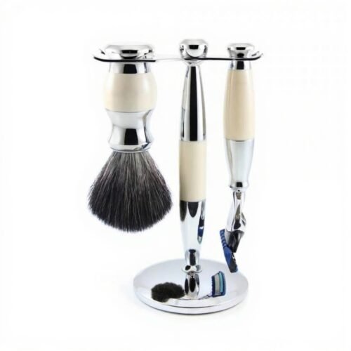 Fusion Chrome Plated with Colors Shaving Set – Premium Men’s Wet Shaving Kit